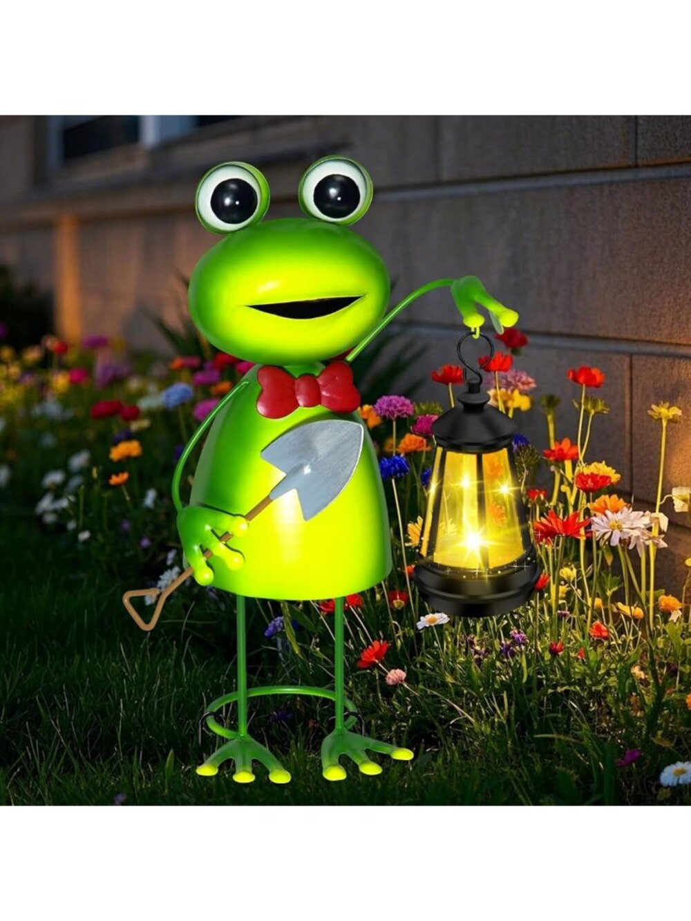 Charming Solar Frog Statue with Lantern - 13.78in Garden Decor, Yard Art Gift